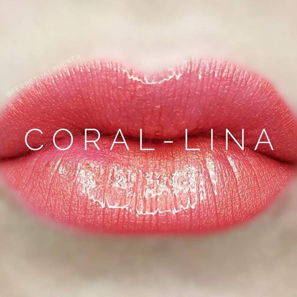 Lipsense Coral-Lina NEW Warm Frost Peach Pink Shimmer Long Last Liquid Lipstick
